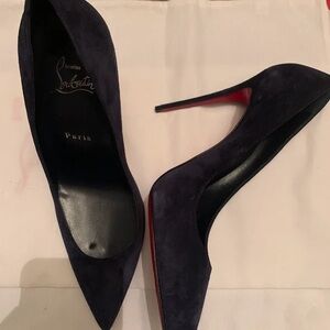 Christian Louboutin Dark Purple Heels with Red Soles